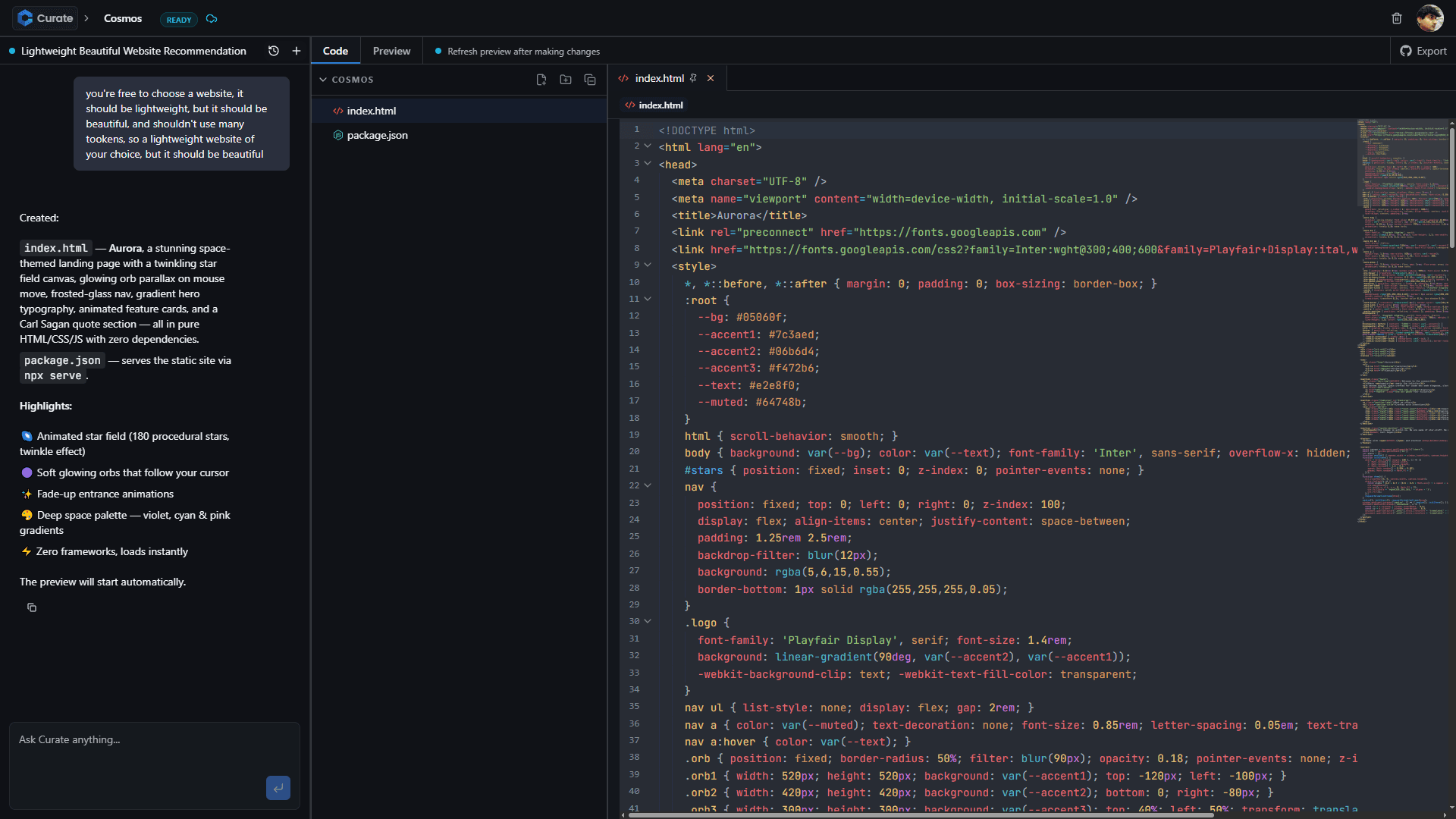Curate preview 5